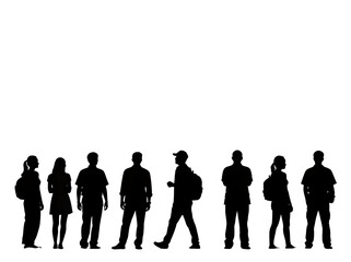 Isolated silhouettes of people