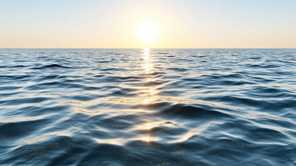 Obraz premium Calm ocean sunset gentle water glimmer horizon empty smooth