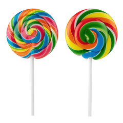 Colorful Swirl Lollipops Against Transparent Background Ideal For Bright And Cheerful Celebrations