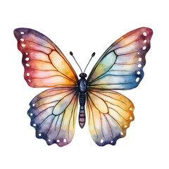 Hand drawn watercolor butterfly