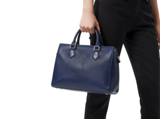 Female holding bag isolated