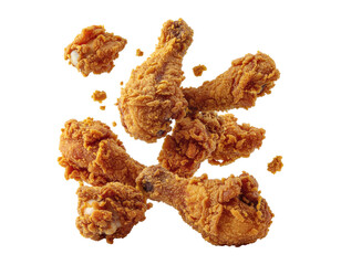 Fried Chicken Drumsticks Arranged Artistically on a Transparent Background Ready to Serve