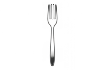 Stainless steel dinner fork, kitchen utensil for eating, dining, and serving food on a transparent background