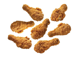 Golden Fried Chicken Drumsticks Piled On A Transparent Background For Delicious Meal