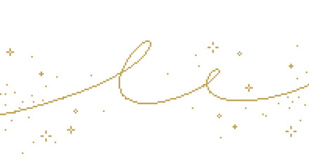 ドット絵　シンプルでおしゃれな金色のきらきら背景装飾イラスト　ピクセル　デコレーション