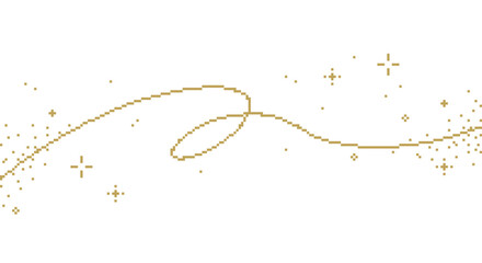 ドット絵　シンプルでおしゃれな金色のきらきら背景装飾イラスト　ピクセル　デコレーション