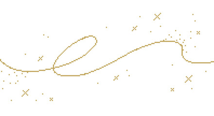 ドット絵　シンプルでおしゃれな金色のきらきら背景装飾イラスト　ピクセル　デコレーション