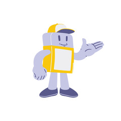 Cartoon Eraser Character Welcoming Pose