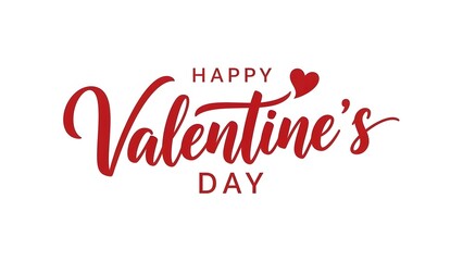 Happy valentines day red script with heart on white