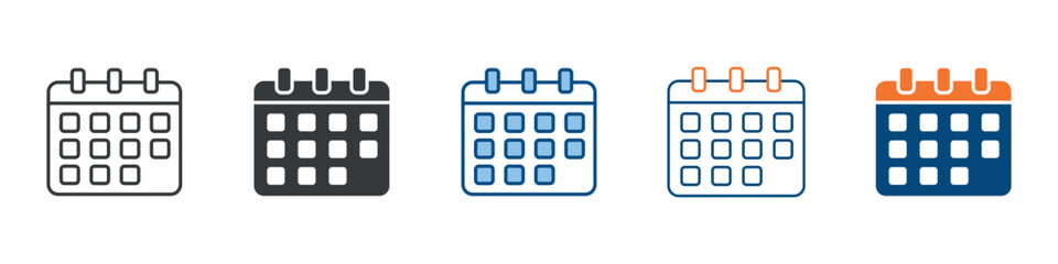 Calendar Icon Set Multiple Style Collection 