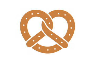 Pretzel bread icon for germany octoberfest celebration, bakery snack symbol, food and drink menu element