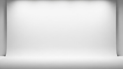 Empty seamless white studio background for versatile display