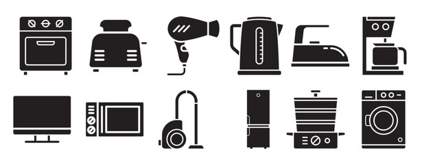 appliances icon vector set technics illustration sign