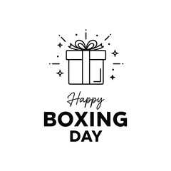 Happy Boxing Day gift celebration minimalist icon