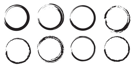 black paint brushstroke circles pack grunge hand drawn circular frames