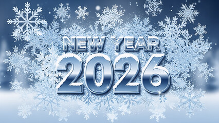 Happy New Year celebration card design with snow vector illustration for the winter holiday season