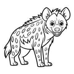 vector illustration of a hyena coloring page 