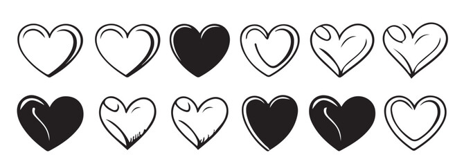 hand drawn heart hearts love valentines day doodle scribble