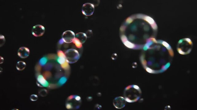 soap bubble in black background