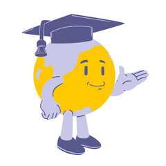 World Learning and Study Mascot Welcoming Pose