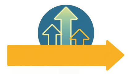 Minimalist deep blue background featuring a dynamic cluster of upward trending arrows symbolizing growth and progress