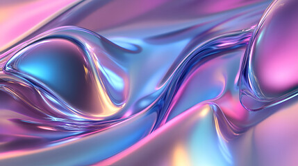 3D abstract backgrounds with surreal metallic, glass-like, and holographic textures