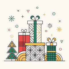 vector illustration of christmas gifts