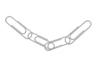 Paper clips forming a chain link, representing strong connections, unity, cooperation, communication, and office organization