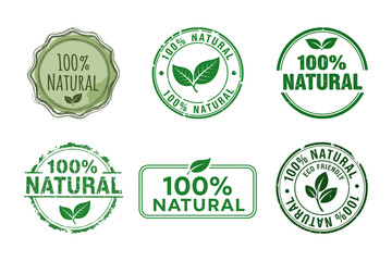 100 percent Natural Eco Friendly Product Label Set