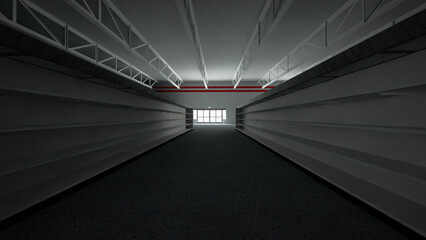 alone in the backrooms liminal space 3d render