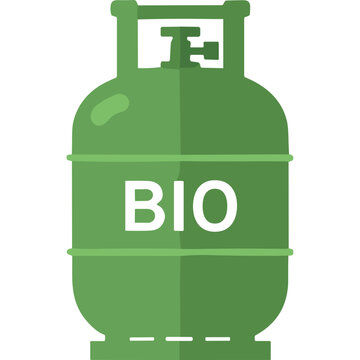 Green Bio Gas Tank With BIO Label On White Background Clean Energy Concept