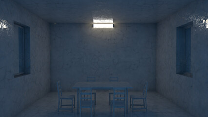 alone in the backrooms liminal space 3d render