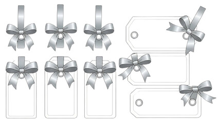 Elegant Silver Bow Gift Tags and Labels Collection for Festive Celebrations and Special Occasions