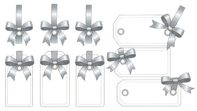 Elegant Silver Bow Gift Tags and Labels Collection for Festive Celebrations and Special Occasions