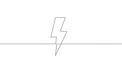 Continuous line drawing of Thunder isolate on transparent background.