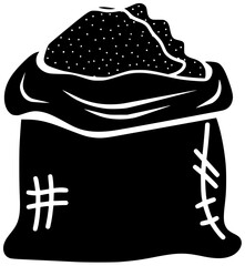 sack illustration flour silhouette food logo bag icon grain outline agriculture burlap cereal wheat organic harvest seed farm bread shape women vector graphic background