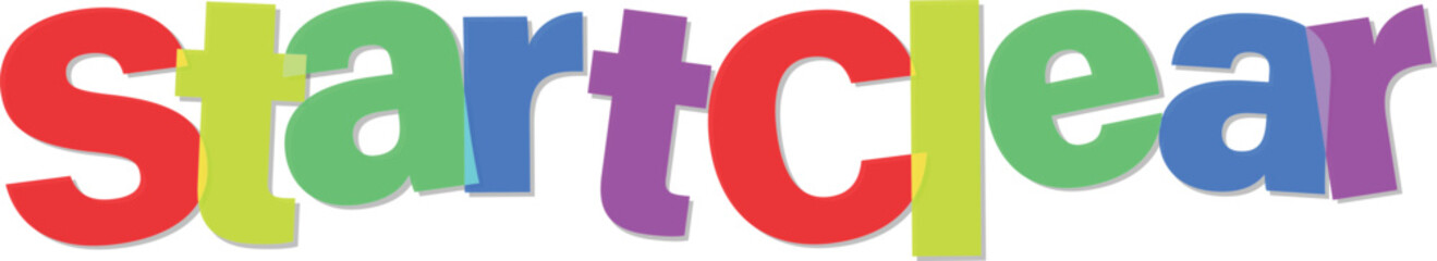 Startclear colorful word typography vector illustration isolated on transparent background © tara