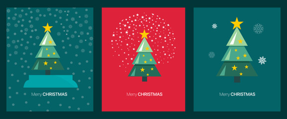 Merry Christmas poster card clipart set. Christmas greeting wishes and happy new year template clip art collection in elegant background vector illustration.