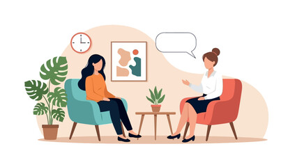 Professional discussion or counseling session between two women