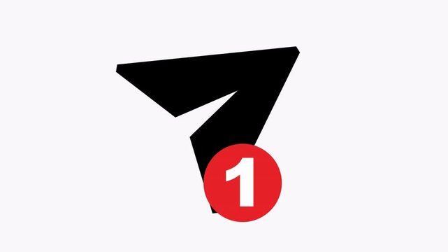 Direct message logo with one message notification for communication and social media use. Perfect for messaging app concept designs. Comms icon. Social media graphic.