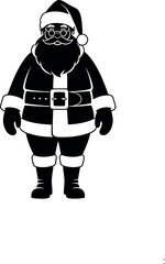 Classic black and white santa claus illustration standing still