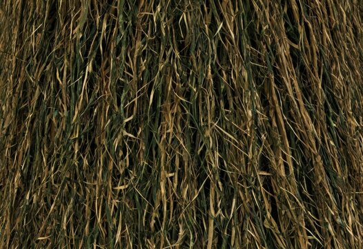 Texture of Tangled Hanging Dried Plants Against a Dark Background