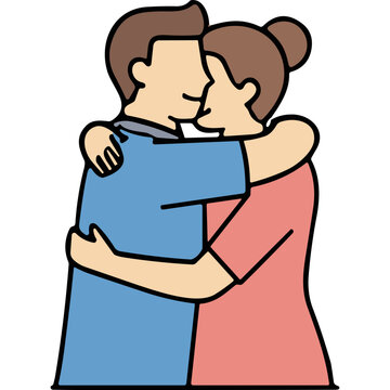 Loving Couple Embracing Tightly in a Tender Moment of Affection with Warmth and Connection