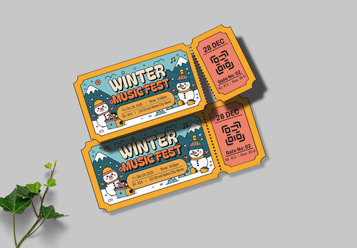 Winter Music Fest Ticket Design