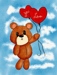 Bear Love Balloon