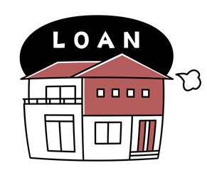 ローンに圧迫される家_単色