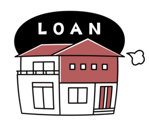 ローンに圧迫される家_単色