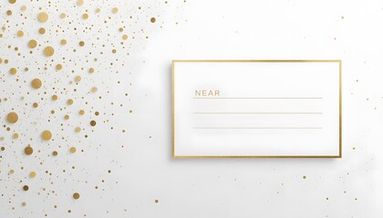 Gold confetti business card template design for professional branding and stationery needs