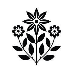 Floral Silhouette Vector Minimal Botanical Flower Design