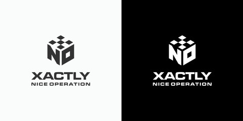 Vector logo design of initials N, O and X in geometric hexagon shape with modern, simple, clean and abstract style.